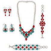 (5PC) STERLING, TURQUOISE, & E
