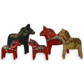 (5PC) SWEDISH DALA HORSESDESCR