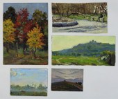 5PC UKRAINIAN LANDSCAPE PAINTI