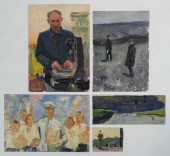 5PC UKRAINIAN PORTRAIT & GENRE
