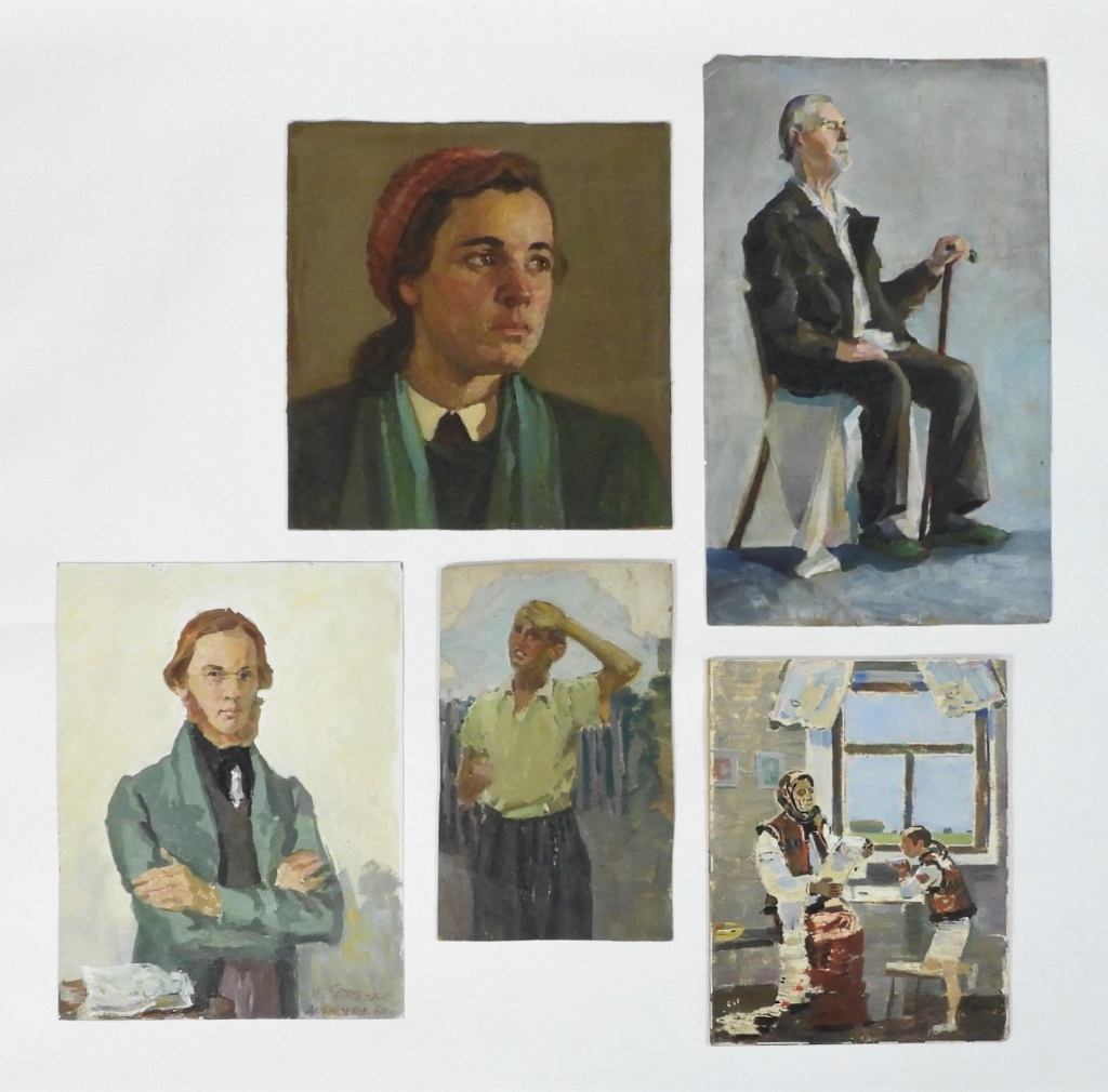 5PC UKRANIAN FIGURE PORTRAIT