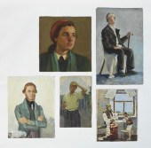 5PC UKRANIAN FIGURE PORTRAIT P