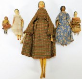5PC VICTORIAN CARVED WOOD DOLL