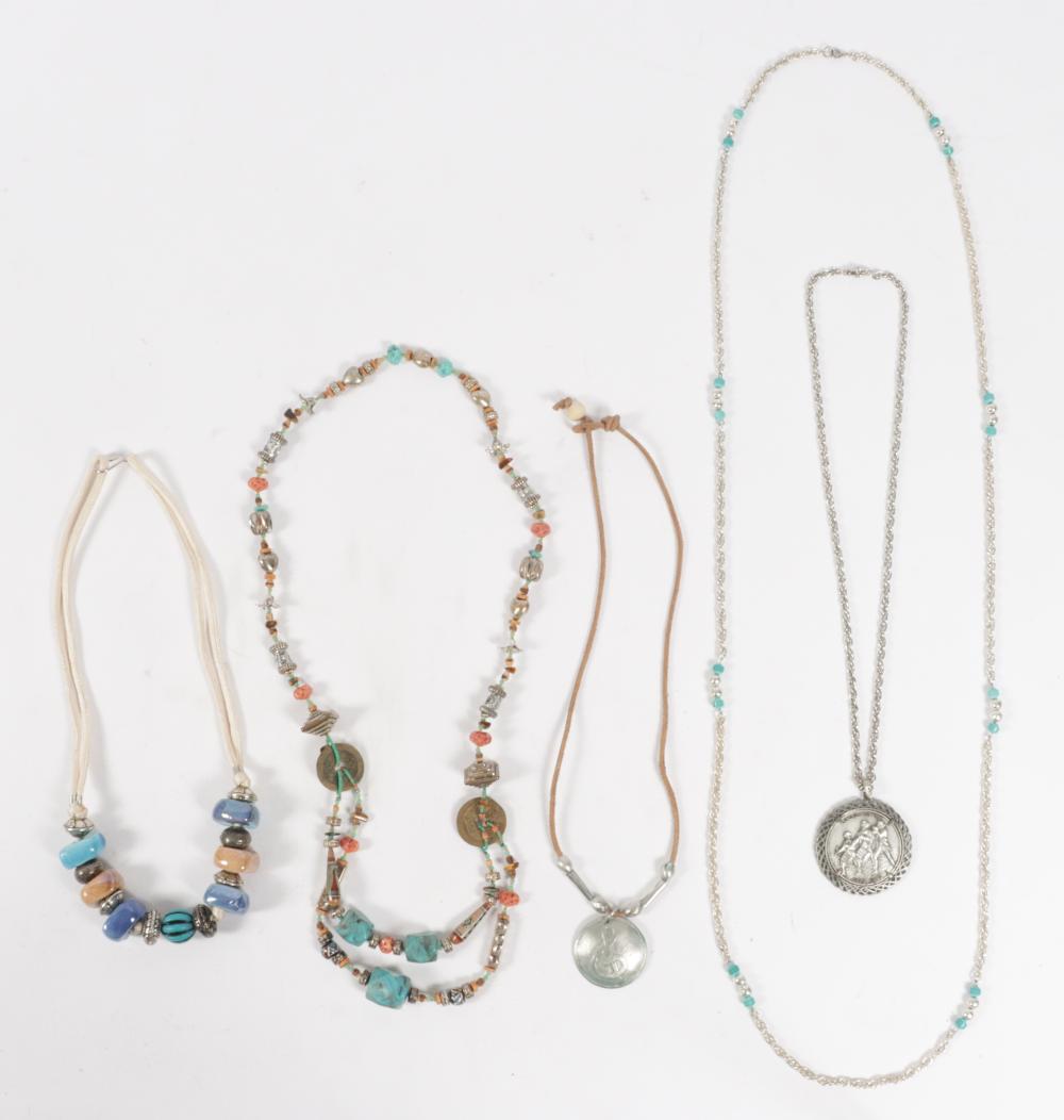5PC VINTAGE BEADED AND SILVER