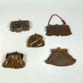 5PC VINTAGE COIN PURSES, WHITI