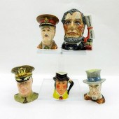 5PC VINTAGE ENGLISH JUGS, VARI