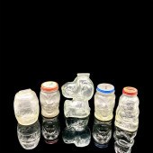 5PC VINTAGE FIGURAL GLASS MONE