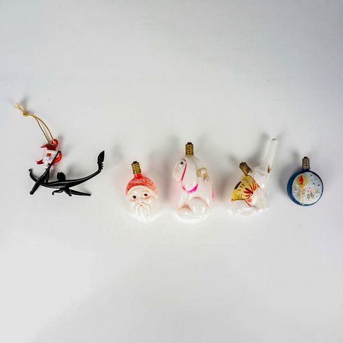 5PC VINTAGE GLASS CHRISTMAS