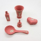 5PC WEDGWOOD PINK JASPERWARE B