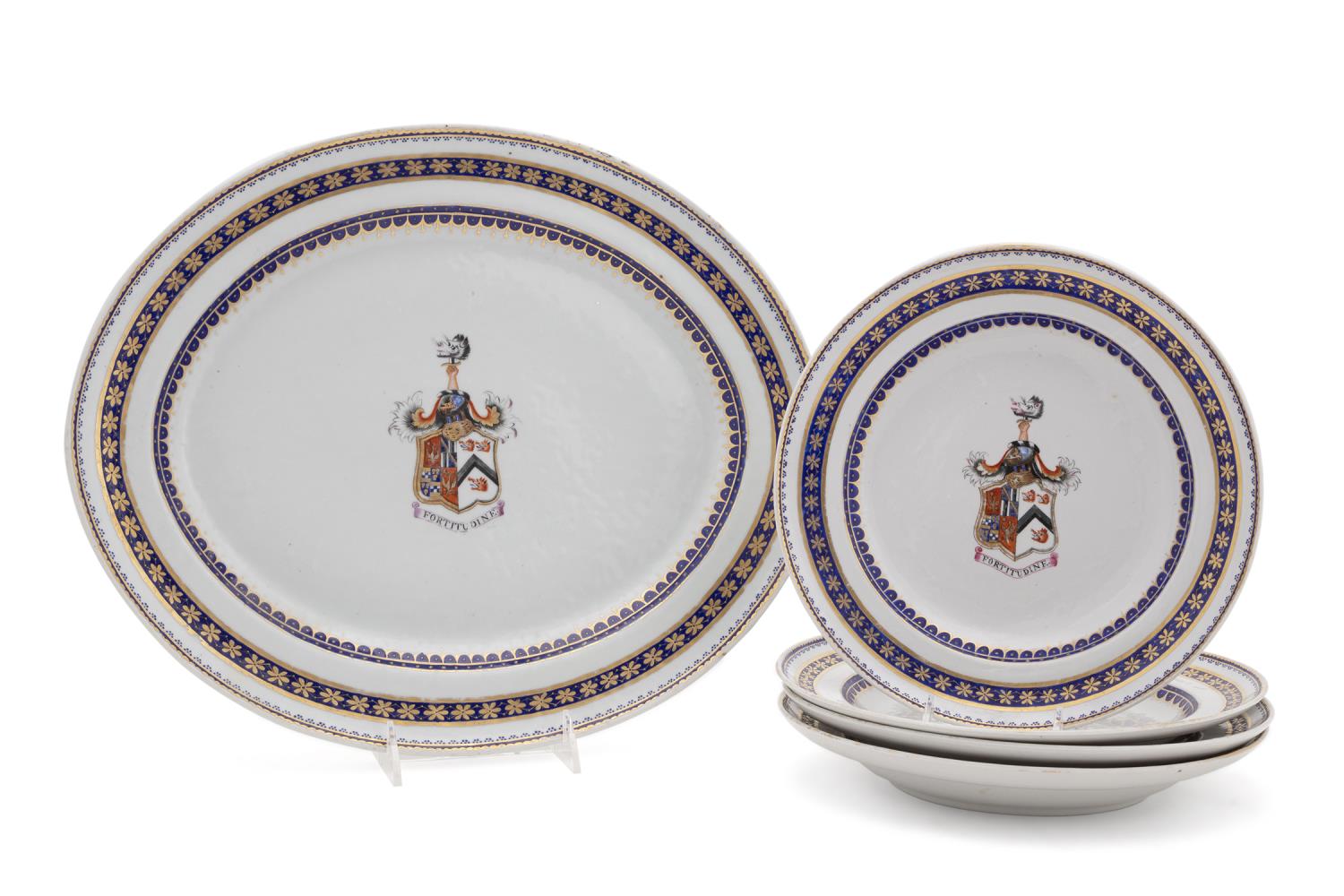 5PCS CHINESE EXPORT ARMORIAL