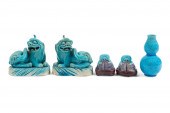 5PCS CHINESE TURQUOISE & PURPL