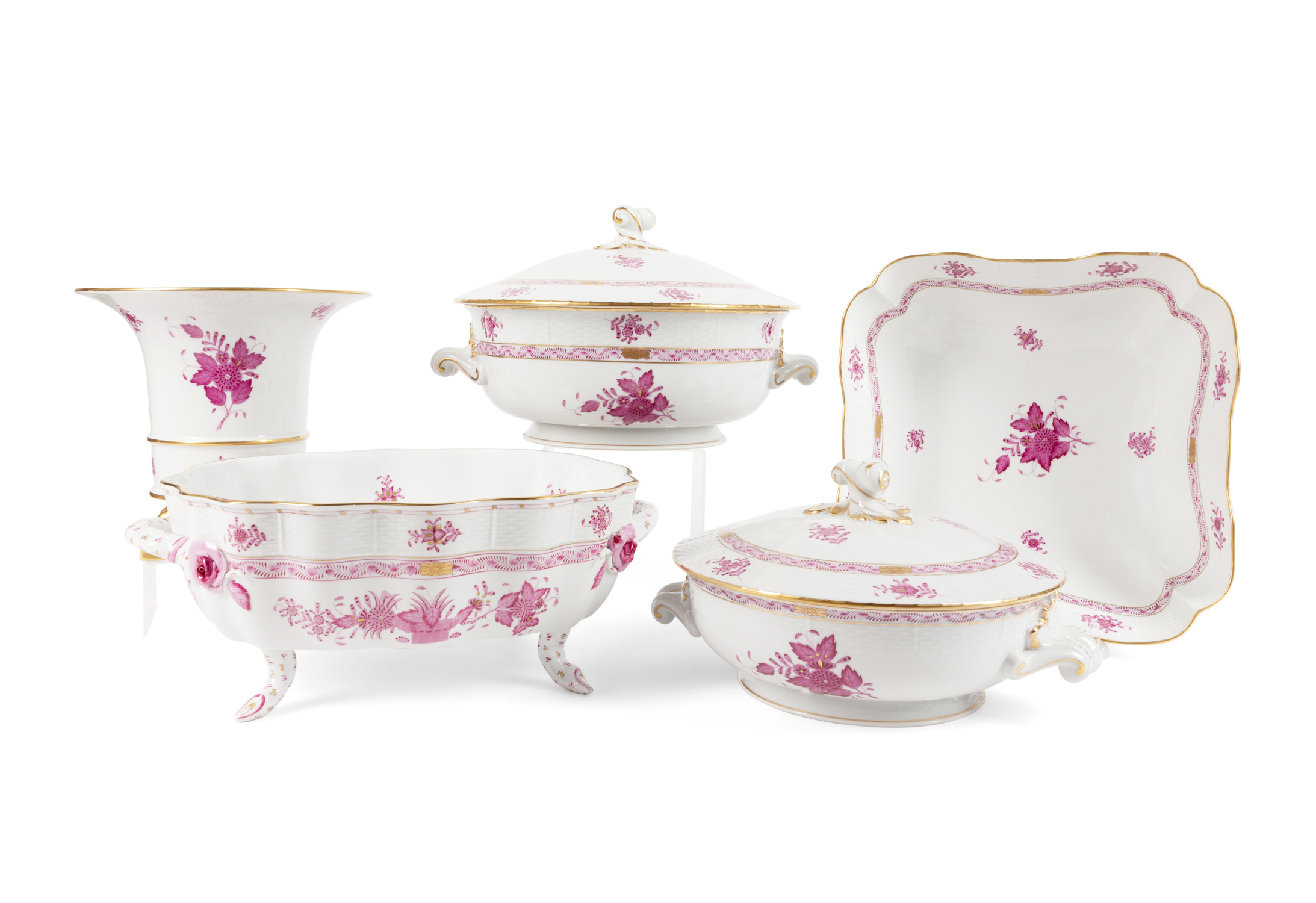 5PCS HEREND 'CHINESE BOUQUET'