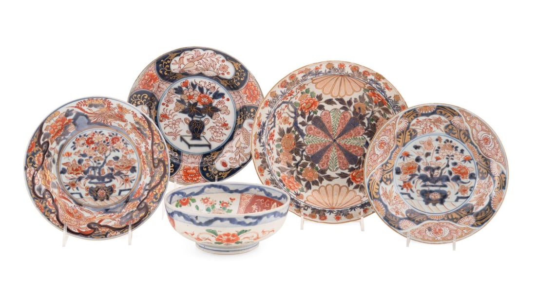 5PCS JAPANESE IMARI GROUPING,