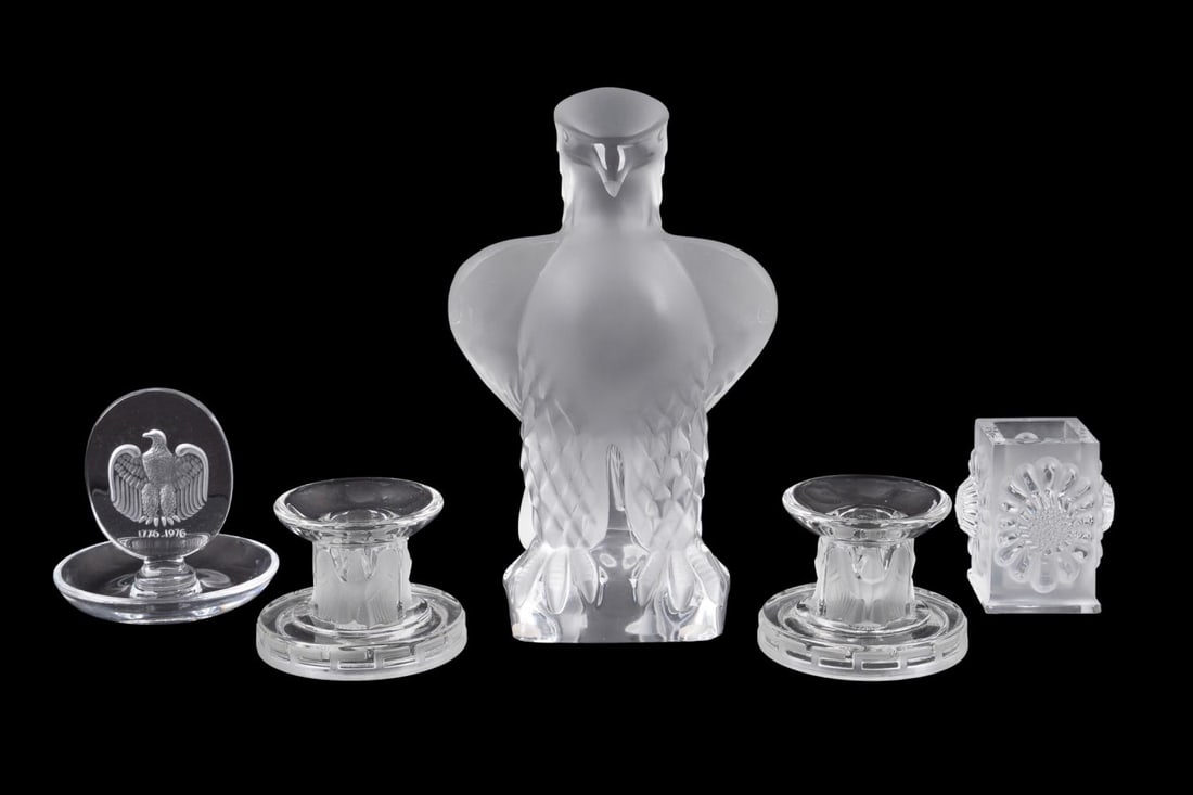 5PCS LALIQUE AND VERLYS CRYSTAL