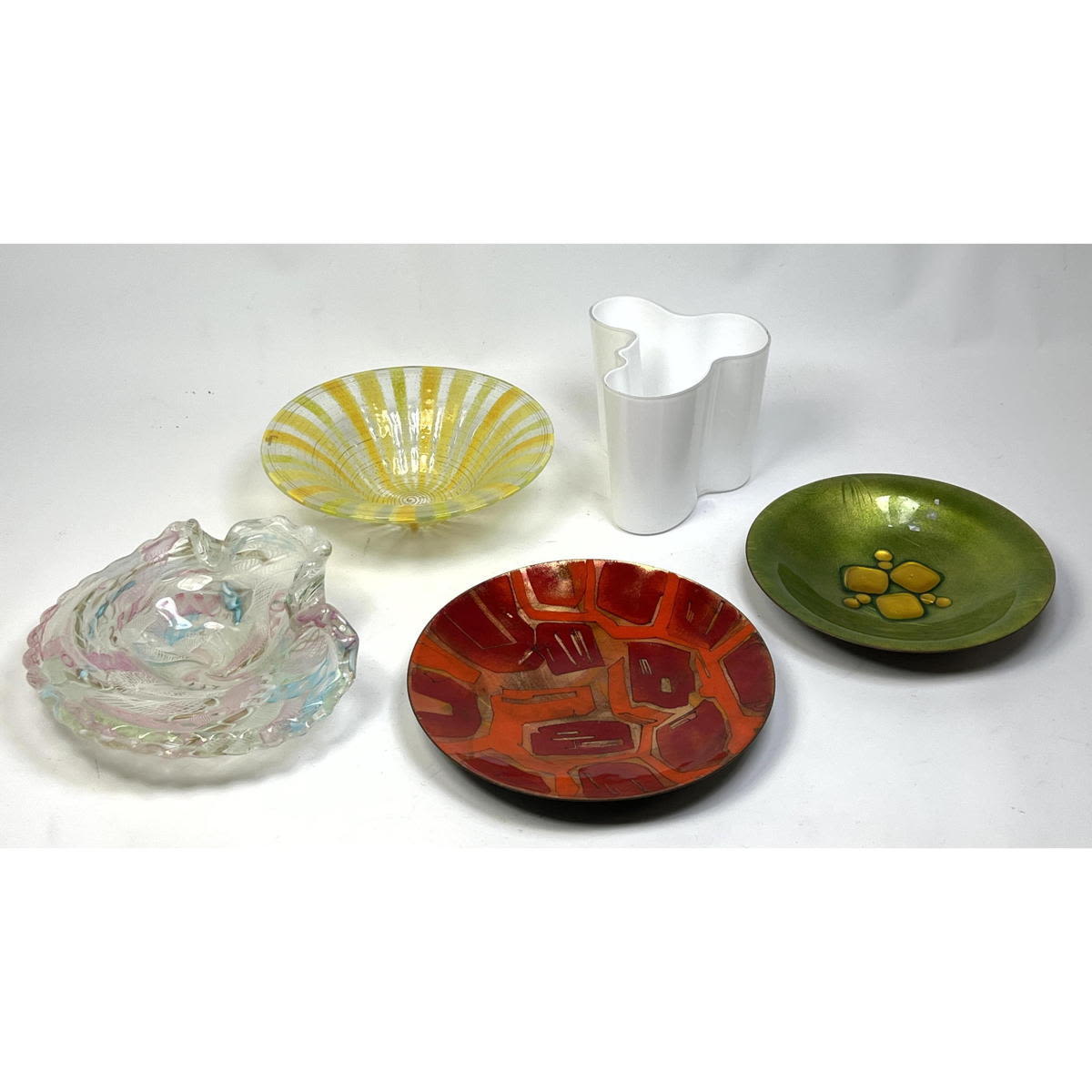 5pcs Mid Century Modern Glass and