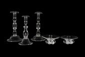 5PCS STEUBEN CLEAR CRYSTAL CAN