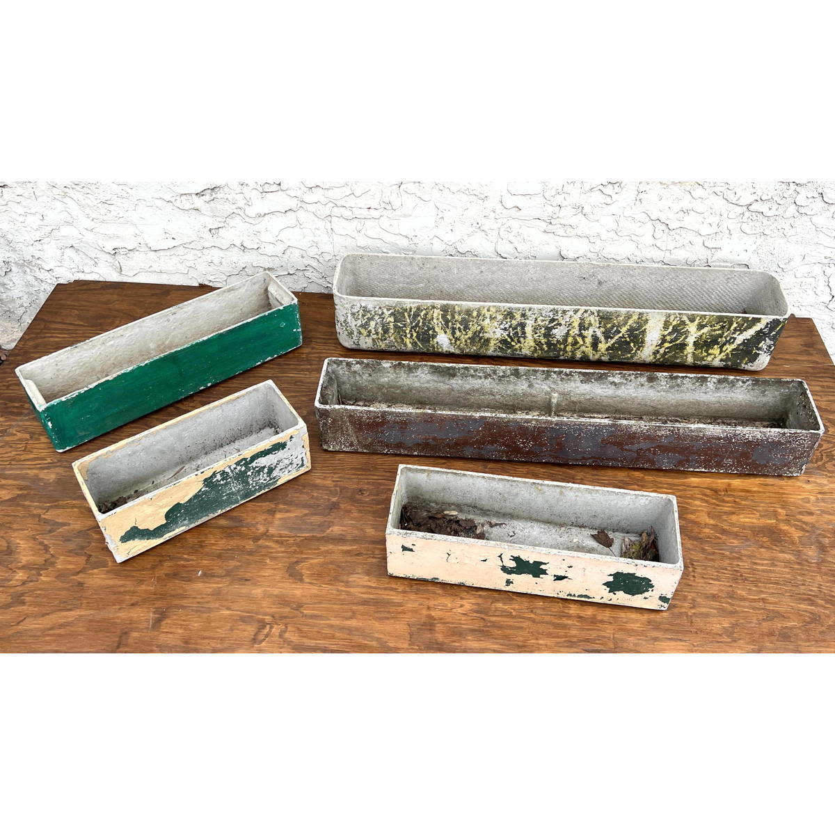5pcs Willy Guhl planters. Largest