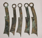 5PCS,CHINESE KNIFE SHAPE CURRE