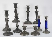 5PR ASSORTED PEWTER BLUE GLASS