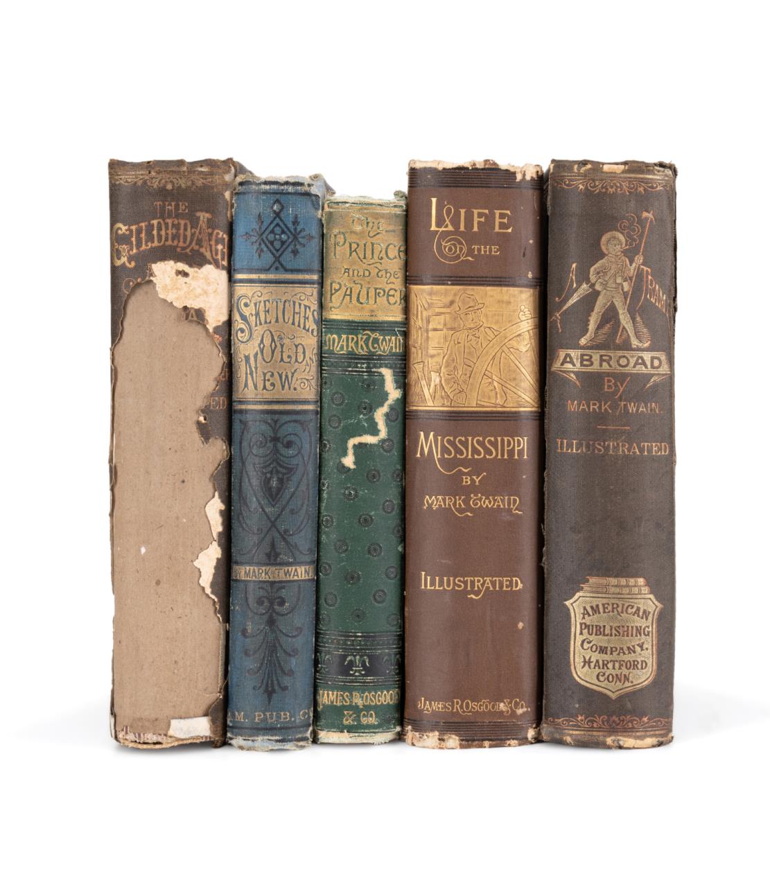5VOL MARK TWAIN BOOKS WITH FIRST