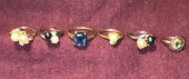 6- 10K GOLD RINGS, 4 PEARLS, 2