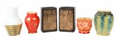 (6) 1930-1960 Pottery vases to