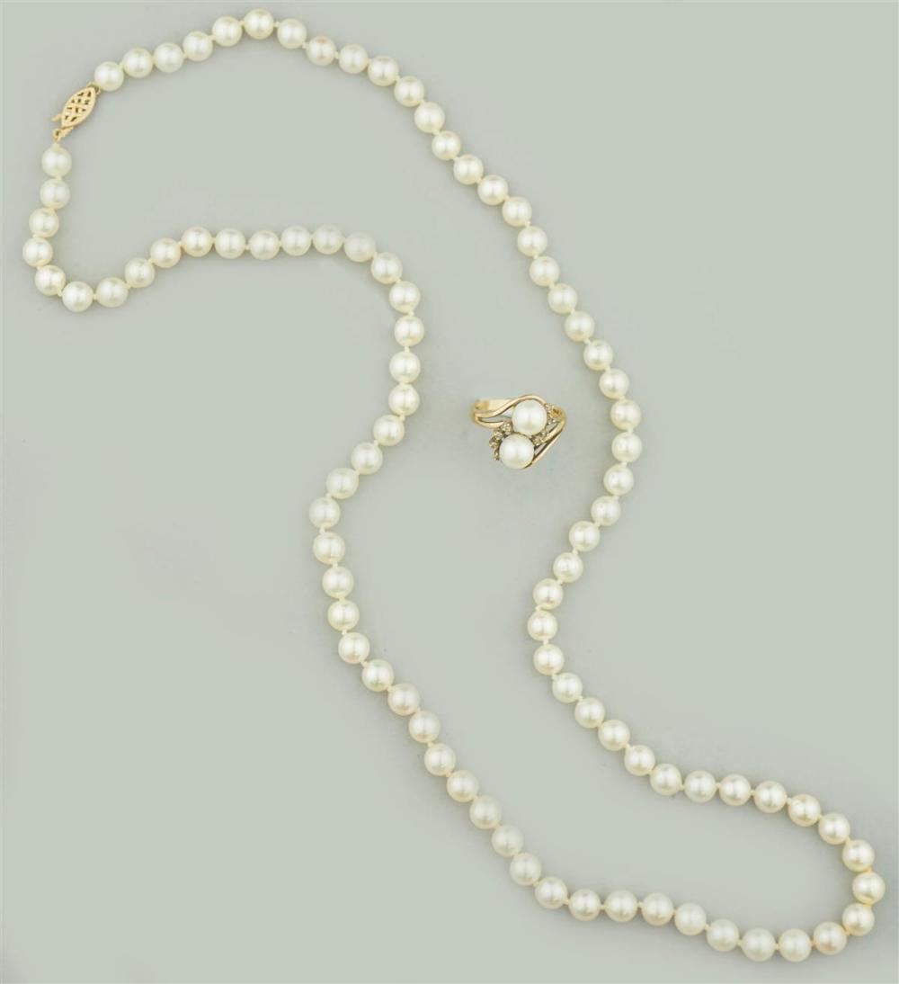 6-6.5MM CULTURED PEARL NECKLACE AND