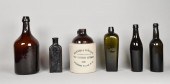 6 AMERICAN BROWN GLASS BOTTLES