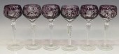 (6) AMETHYST CUT TO CLEAR GLAS