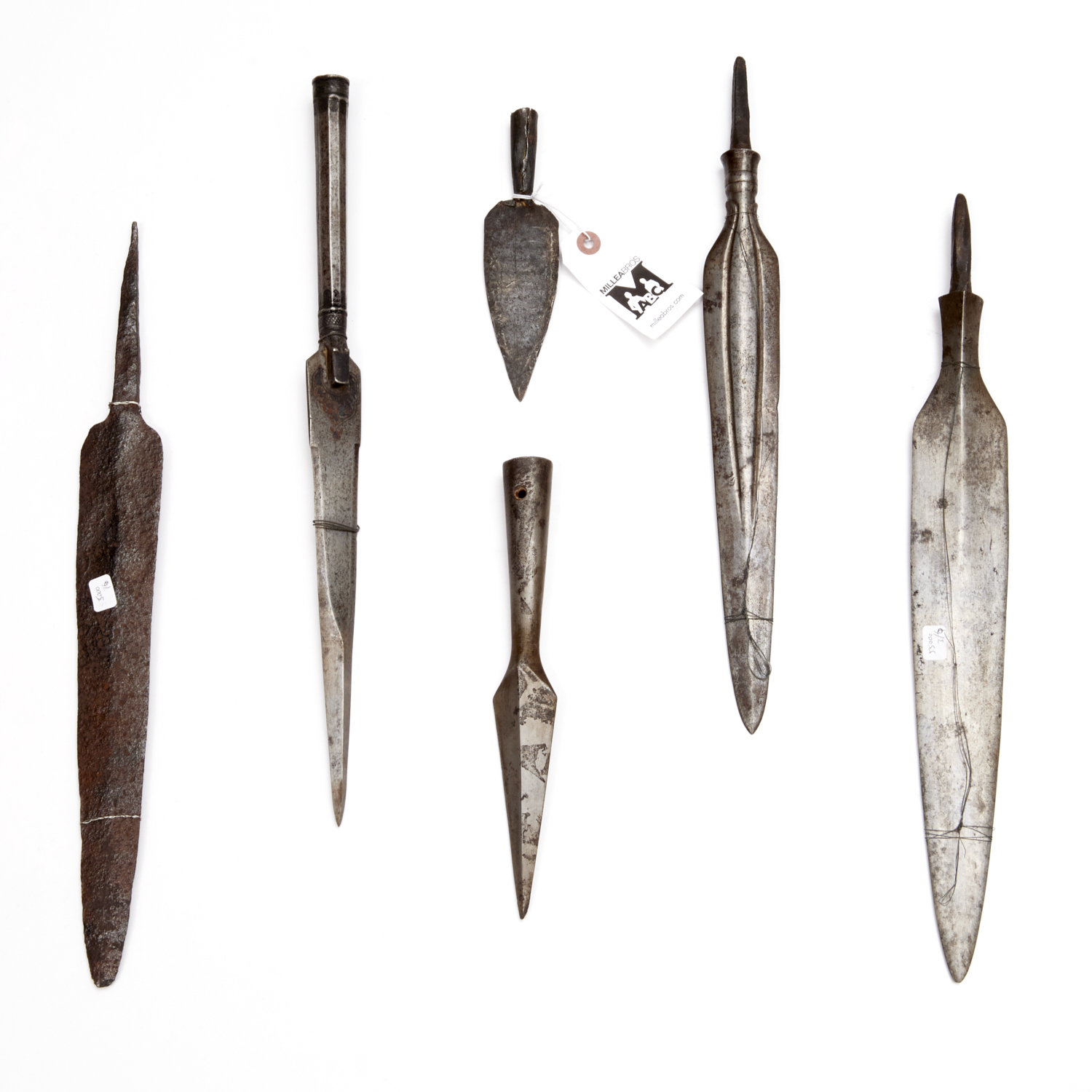 (6) ANTIQUE FORGED IRON SPEAR