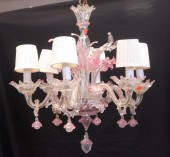 6 arm pink and clear Venetain