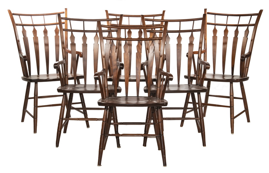 (6) ARROWBACK ARMCHAIRS Set of