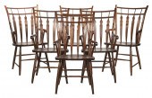 (6) ARROWBACK ARMCHAIRS Set of