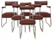 (6) ART DECO TUBULAR STEEL CHA