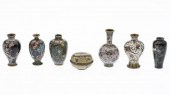 6 ASIAN CLOISONNE MINIATURE VA