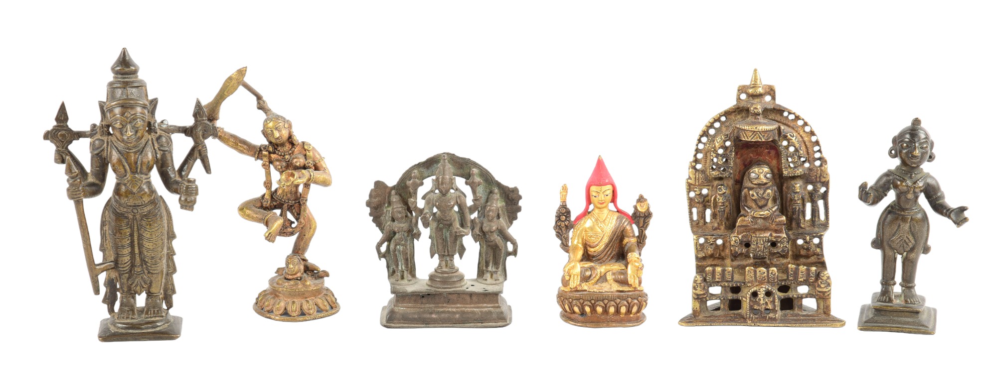 (6) Asian Deity Figures, Bronze