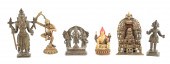 (6) Asian Deity Figures, Bronz