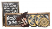 (6) Asian framed embroideries