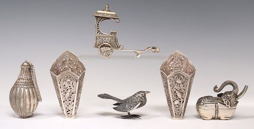 (6) ASIAN SILVER MODELS, FLASK