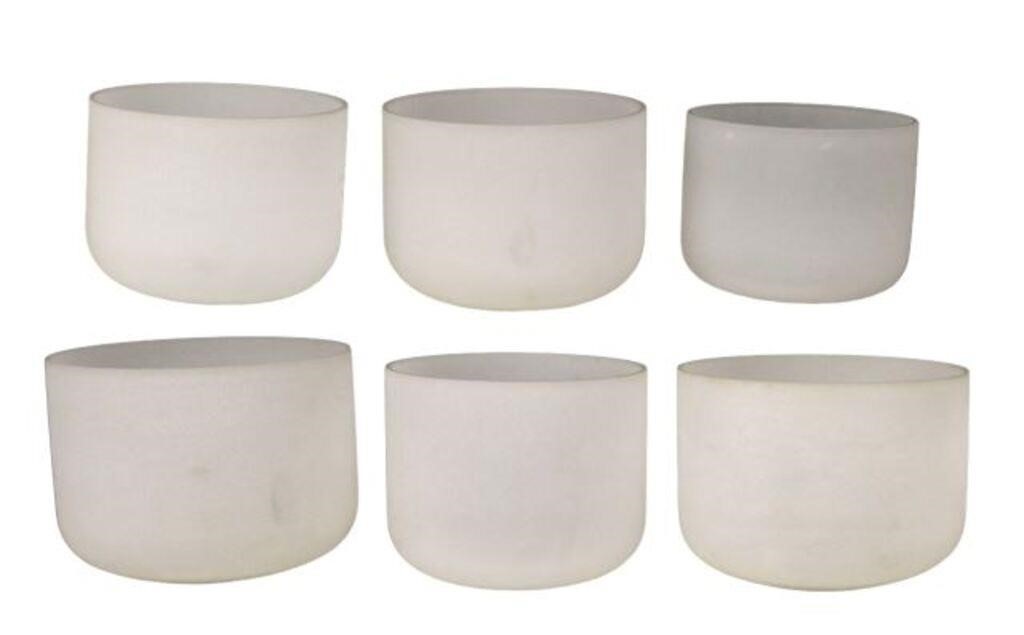 (6) ASSEMBLED FROSTED QUARTZ