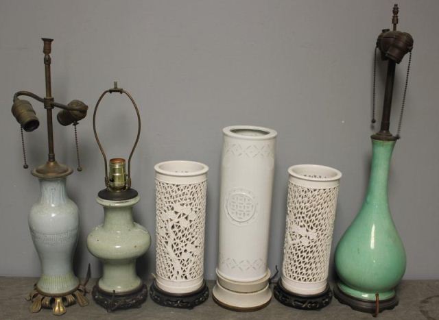 6 Assorted Asian Celadon & Blanc Di