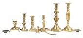 (6) Assorted brass candlestick
