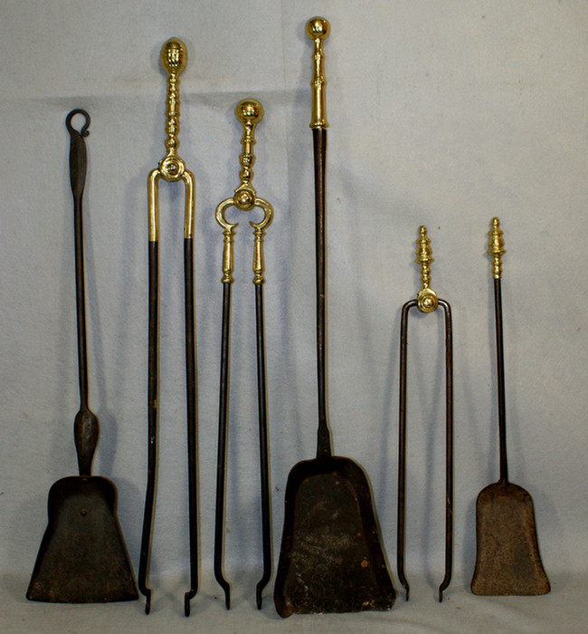 6 assorted fireplace tools c/o 3