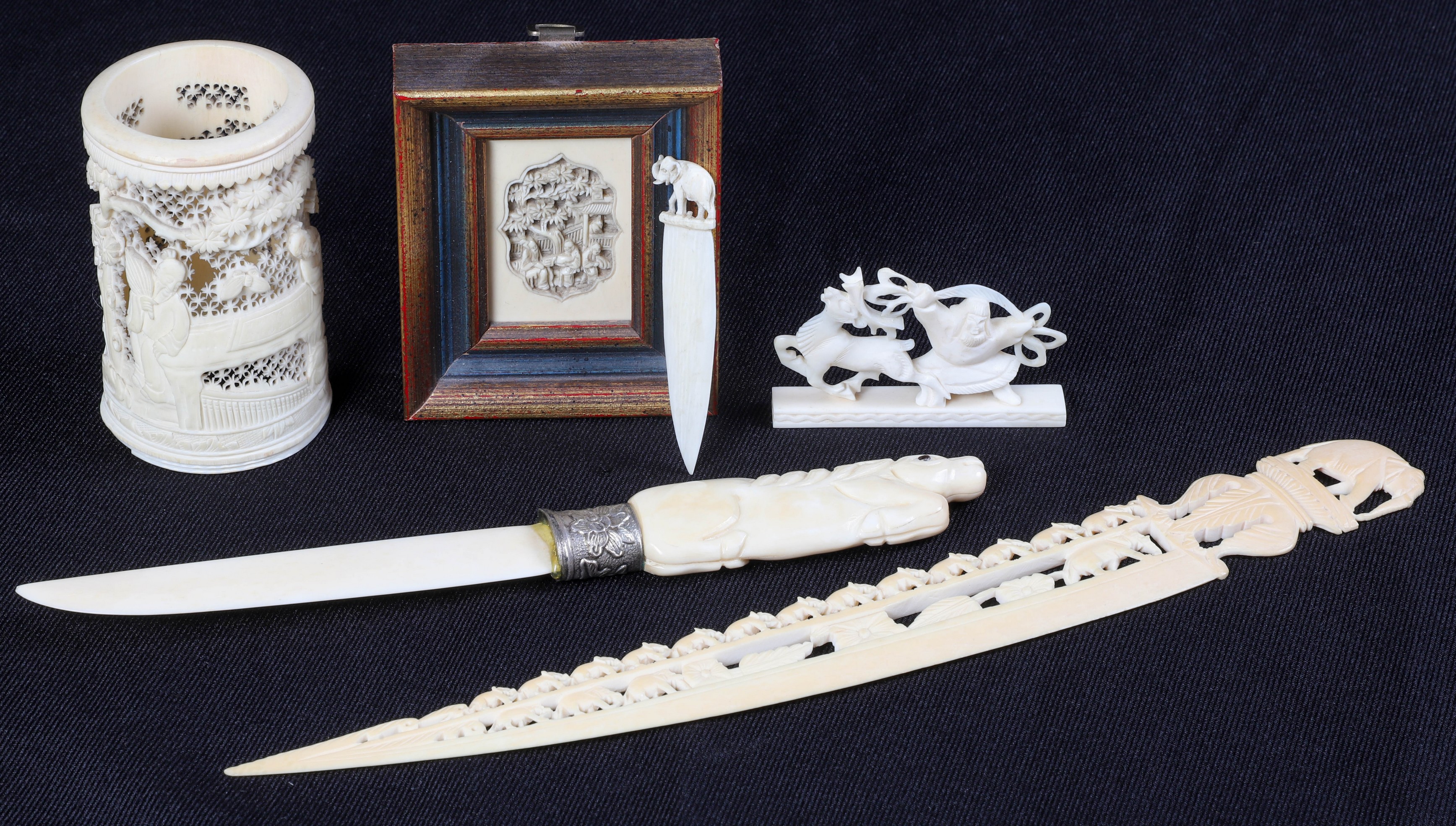 (6) Assorted pierced and carved