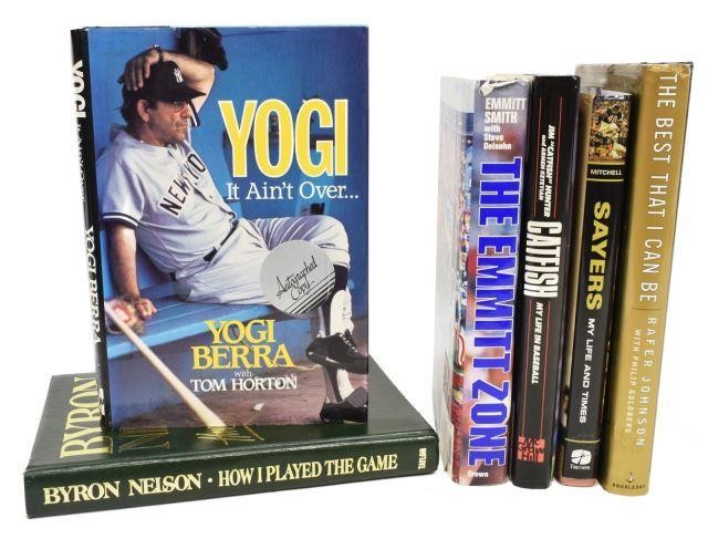 (6) AUTOGRAPHED SPORT BOOKS,