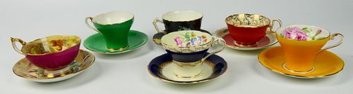 6 AYNSLEY ENGLISH BONE CHINA TEACUP