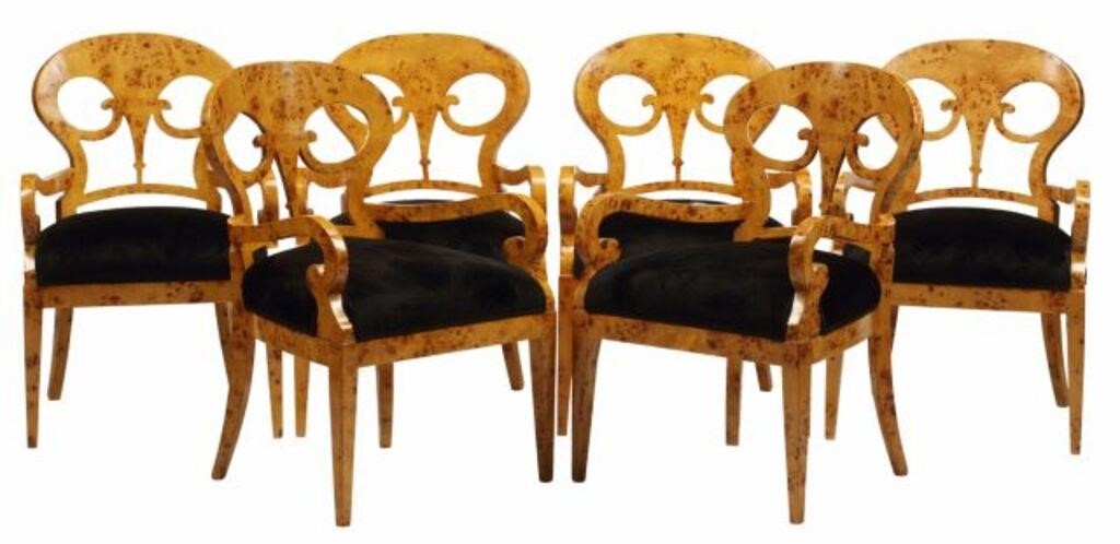 (6) BIEDERMEIER STYLE BURLWOOD