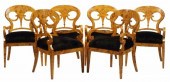 (6) BIEDERMEIER STYLE BURLWOOD