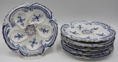 (6) BLUE AND WHITE FLORAL DECO