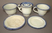 6 BLUE EDGED STAFFORDSHIRE ITE
